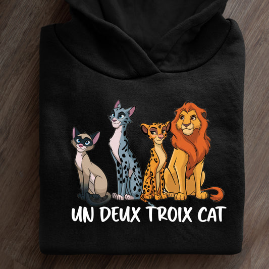 Un Deux Troix Cat - Premium Hoodie - Unisex