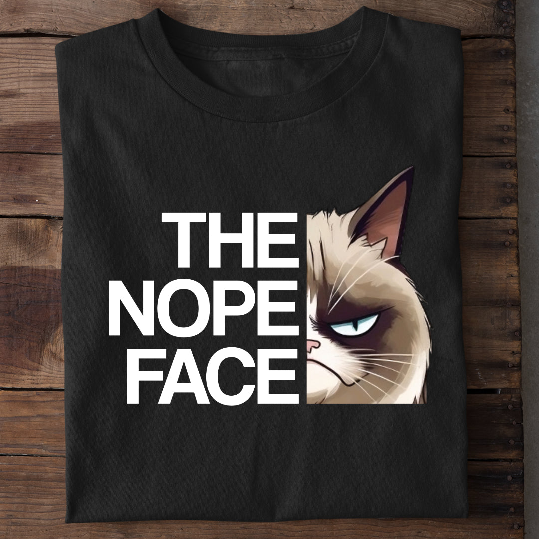 Nope Face Cat (Groß) - Premium T-Shirt - Unisex